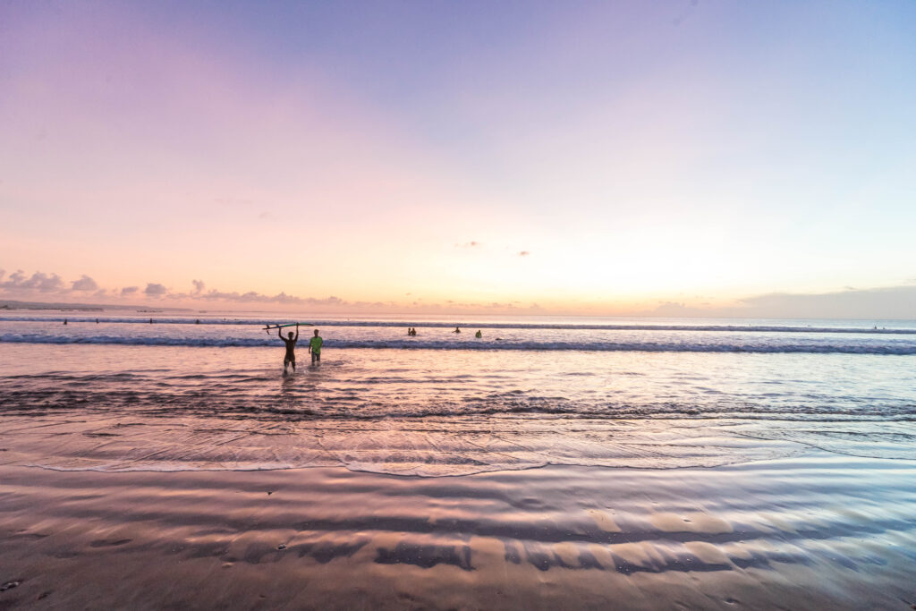 bali beach at sunset