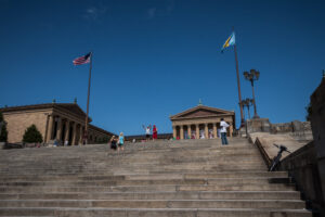 Near the "Rocky Steps" at the Philadelphia Museum of Art