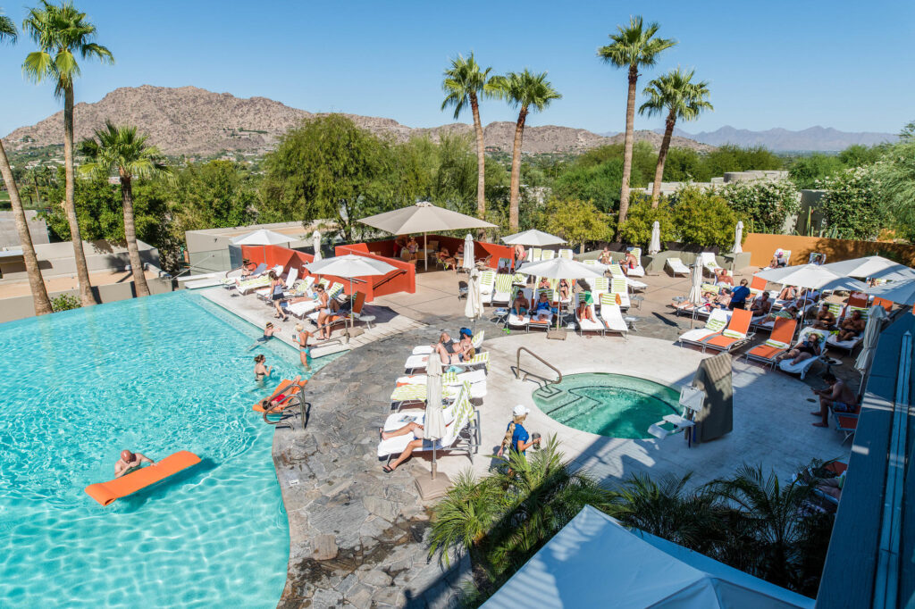 Pool and view at the Sanctuary Camelback Mountain