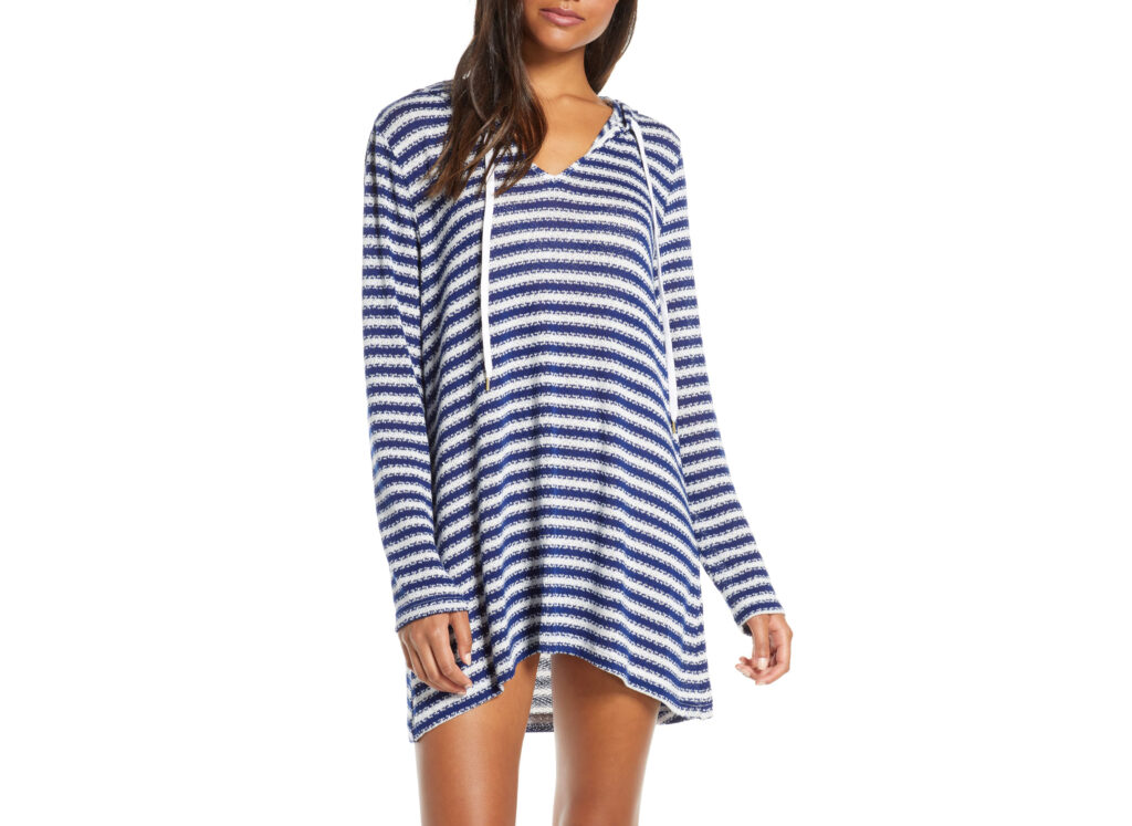 La Blanca Slouchy Hooded Sweater Cover-Up Tunic