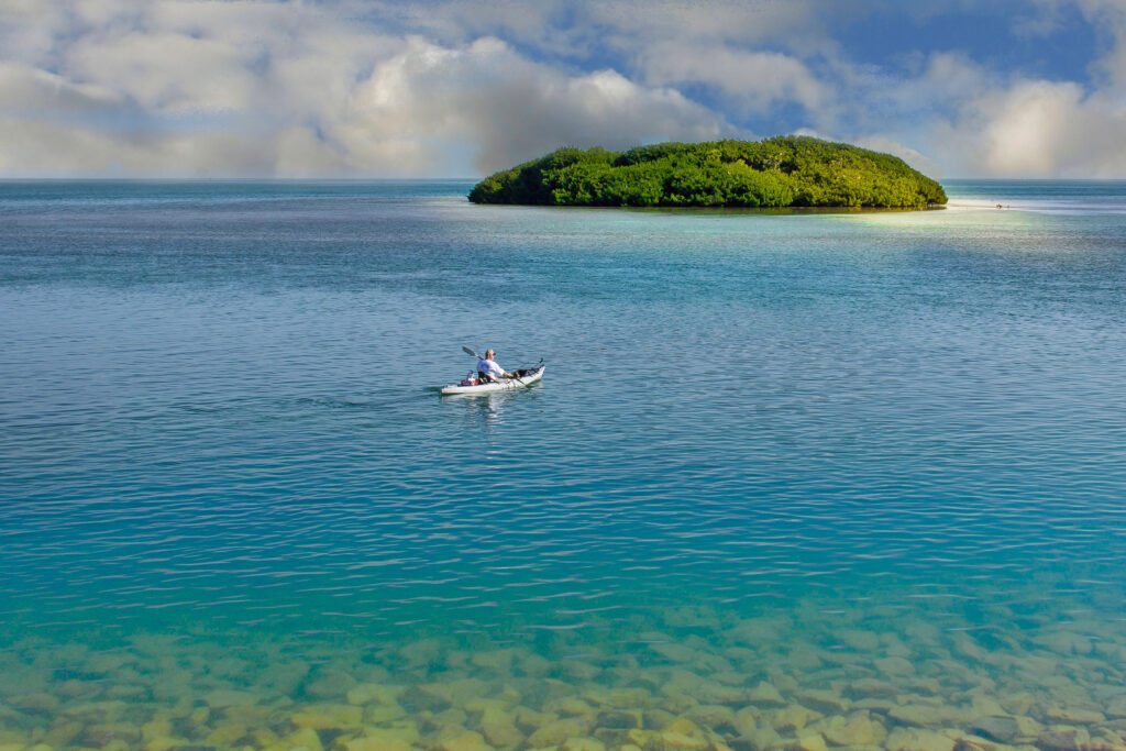 Person kayaking in the Florida Keys