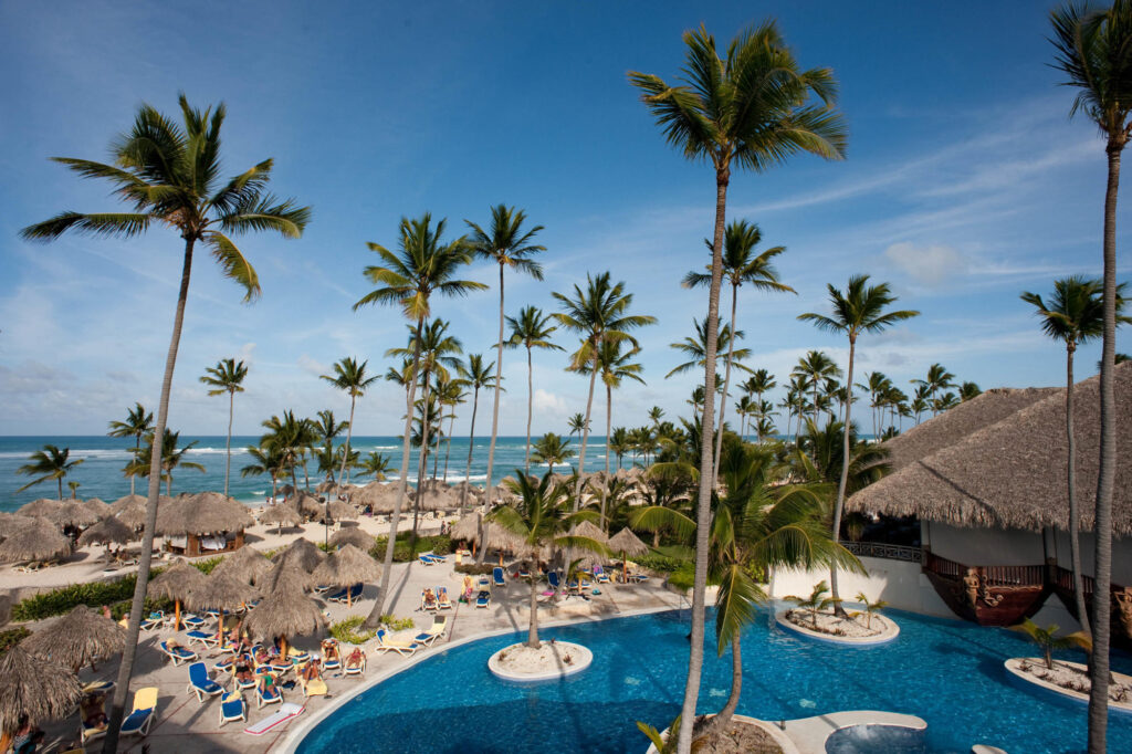 View from the balcony of the Colonial Junior Suite Ocean Front Room at the Majestic Colonial Punta Cana