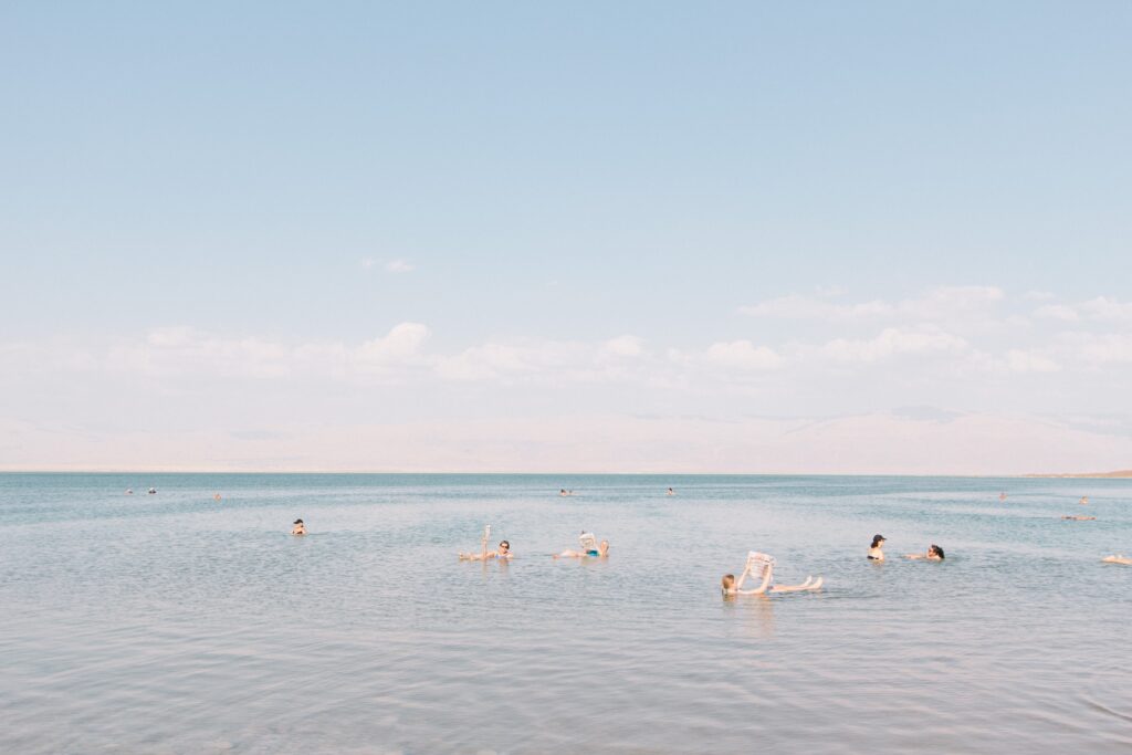 People floating in the Dead Sea