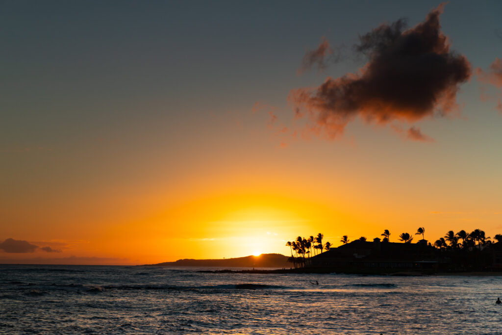 Poipu Beach Sunset Kauai Hawaii