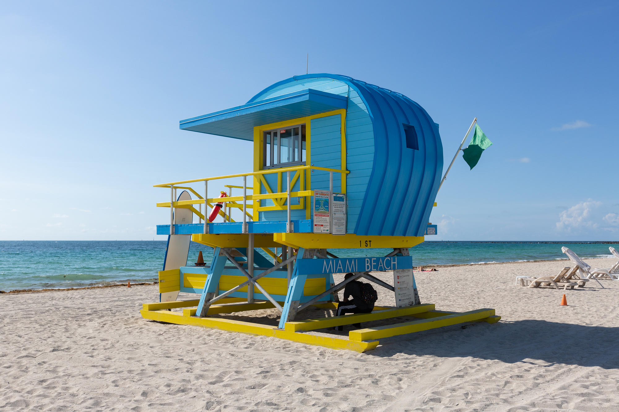 Lifeguard tower on the beach in Miami