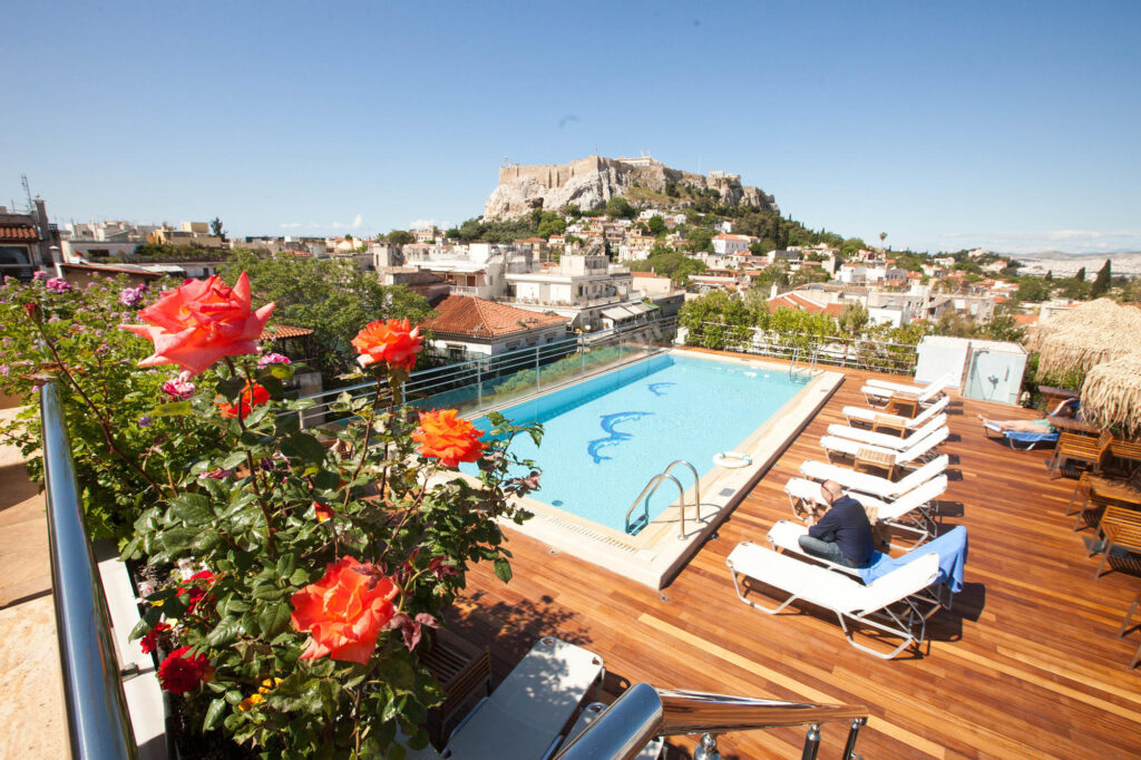 The Roof Garden Pool at the Electra Palace Hotel Athens
