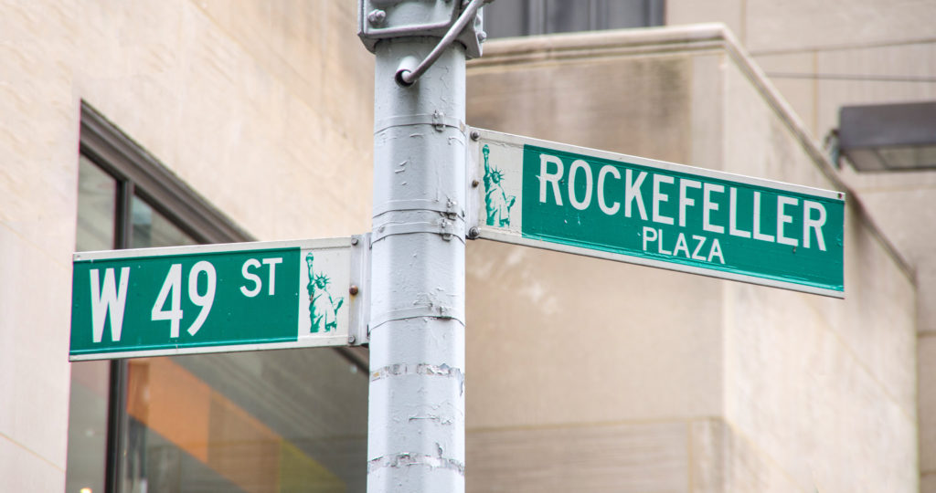 Rockefeller Plaza road sign