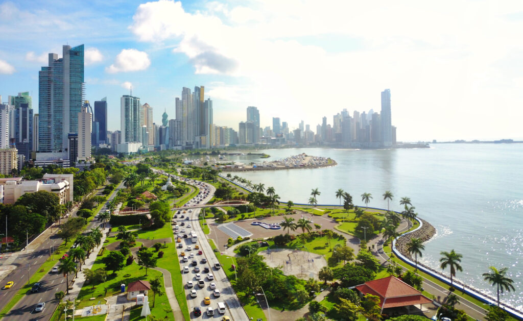 Skyline of Panama by the ocean