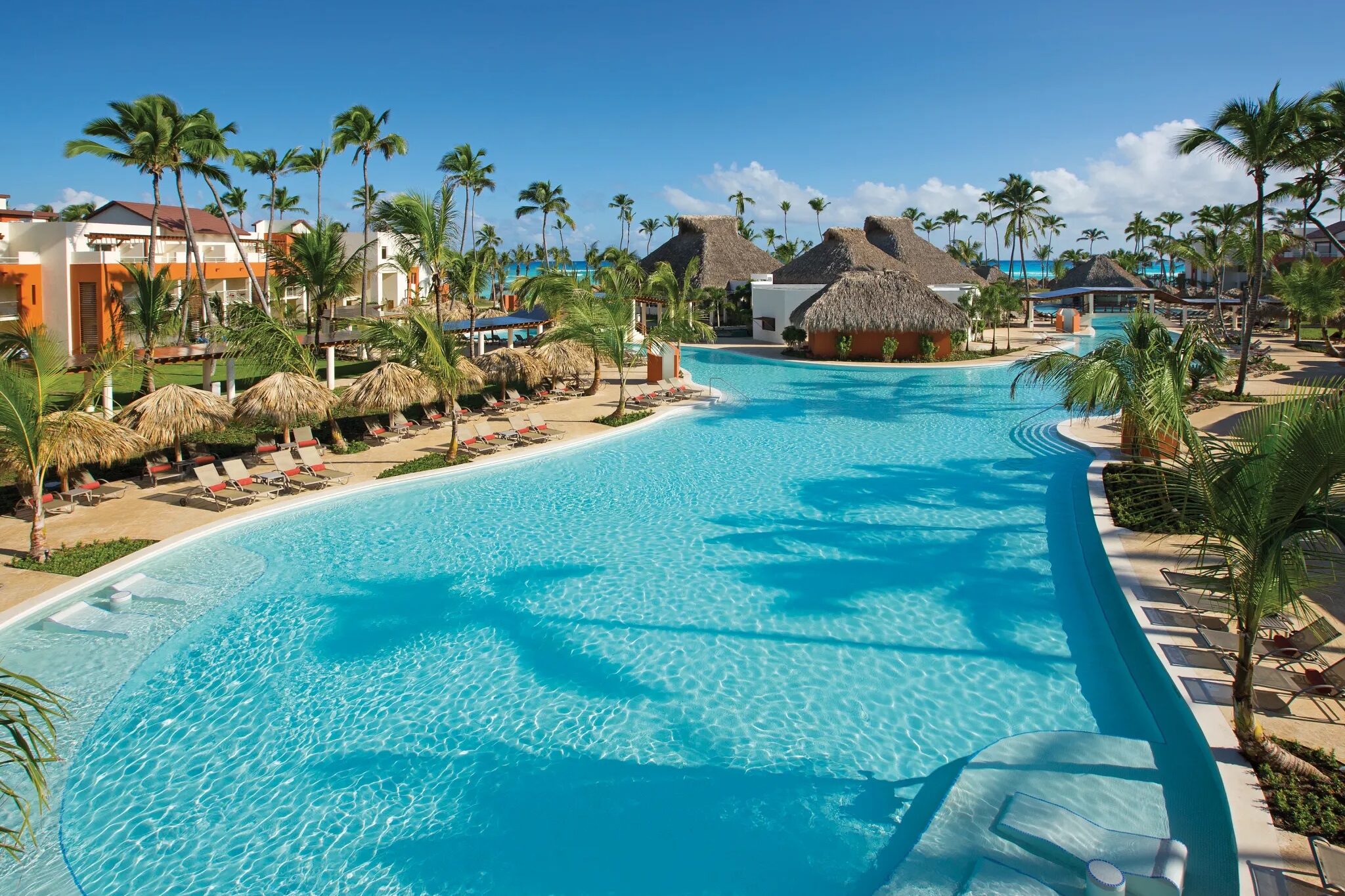 Pool and surrounding building at Breathless Punta Cana Resort & Spa