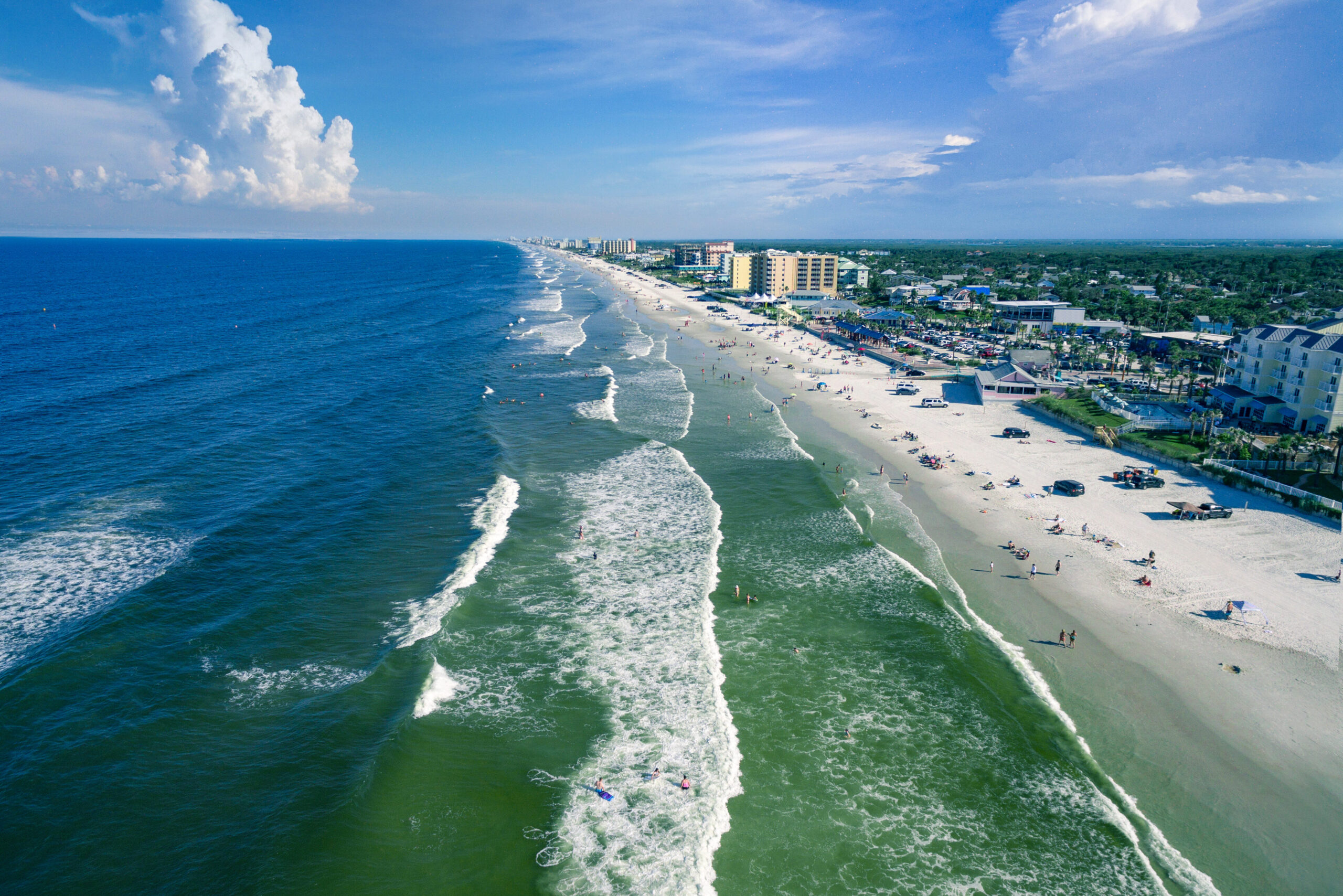 Aerial view of New Symrna Beach in Florida, United States