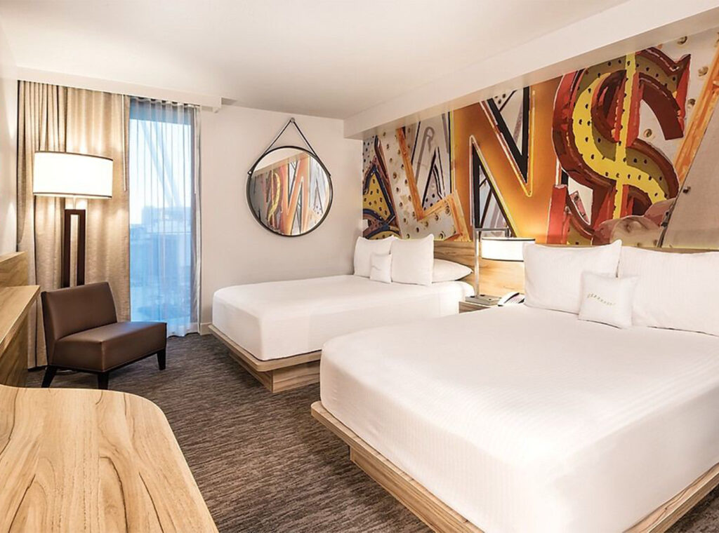 Guest room at the The LINQ Hotel and  Casino
