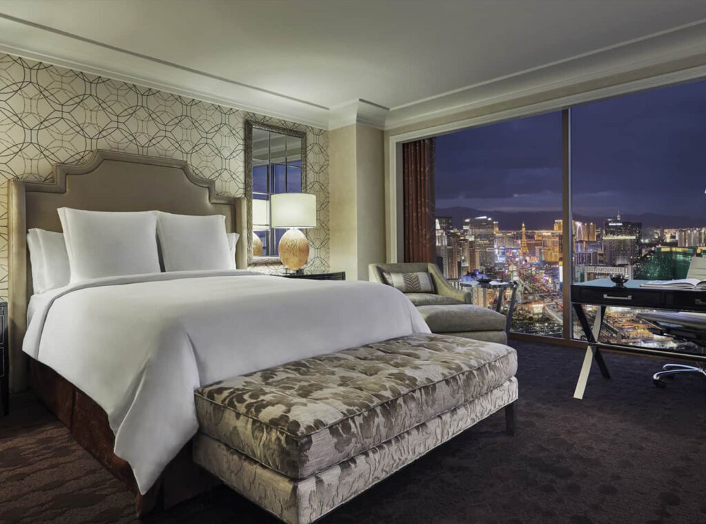 Guest room at the Four Seasons Hotel Las Vegas
