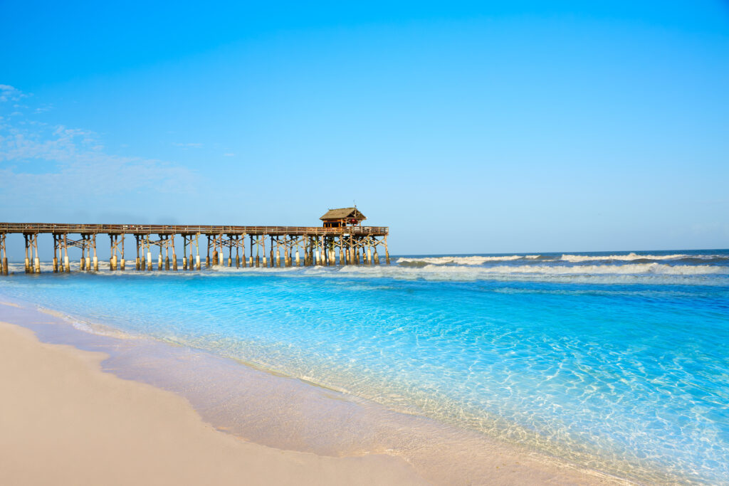 Pier at Cocoa Beach in Florida on a clear day