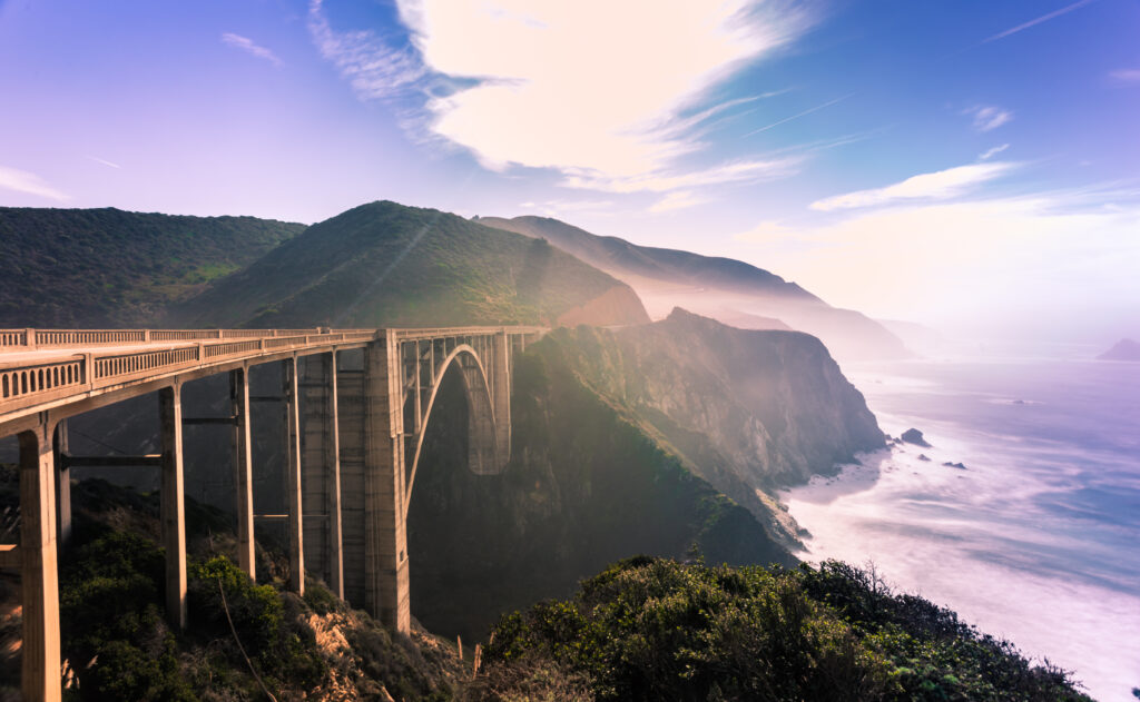 Highway 1 running along the cliffs of Big Sur in California, United States