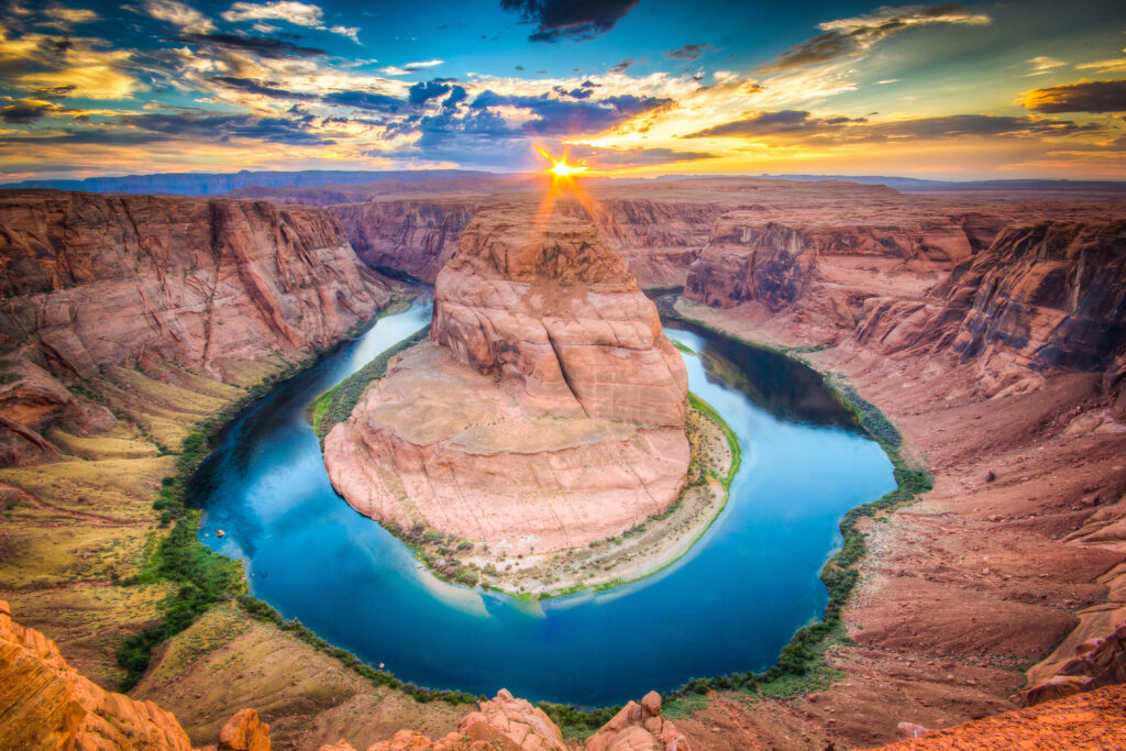 Horseshoe Bend in the Grand Canyon at sunset