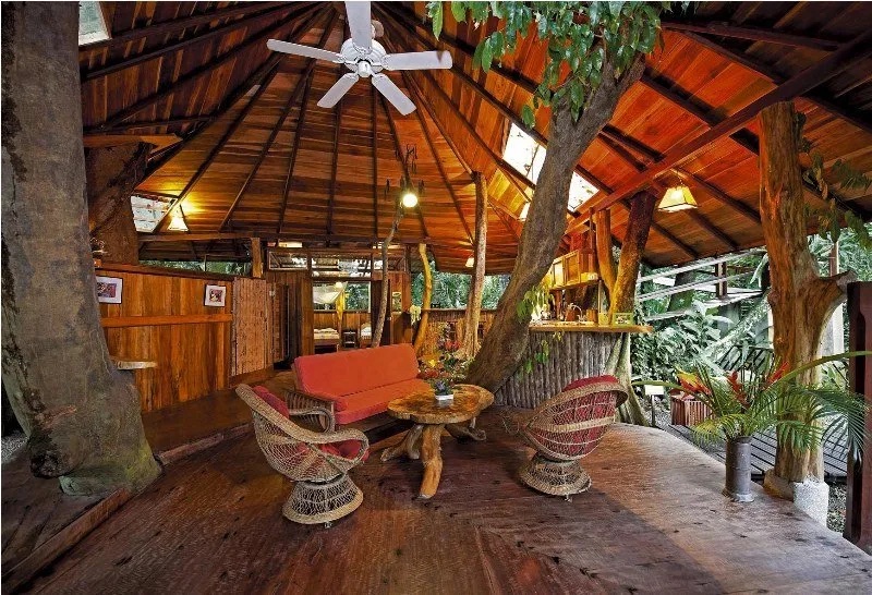 Interior of the Tree House at Tree House Lodge in Costa Rica