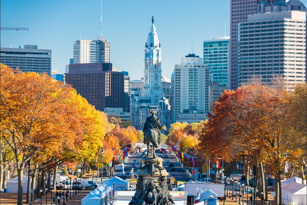 Philadelphia, Pennsylvania, USA at Benjamin Franklin Parkway