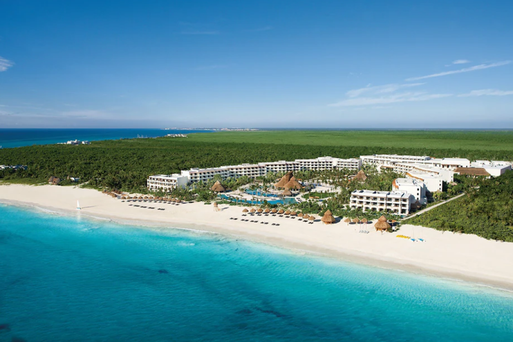 Aerial view from the water of Secrets Maroma Beach Riviera Cancun