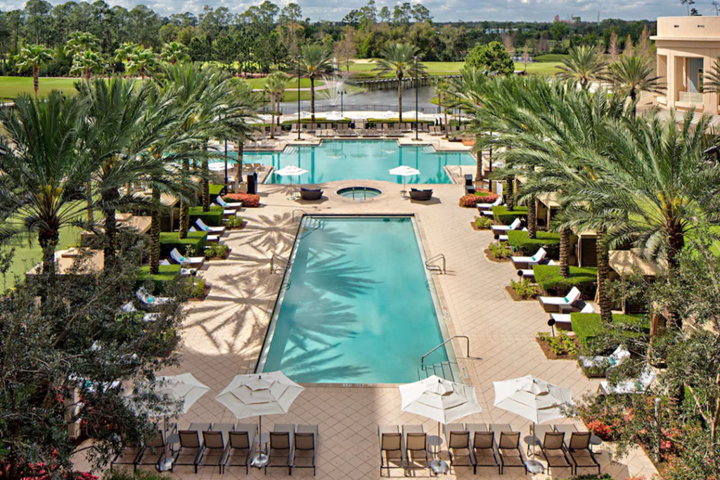 2 pools and hottub at the Waldorf Astoria Orlando