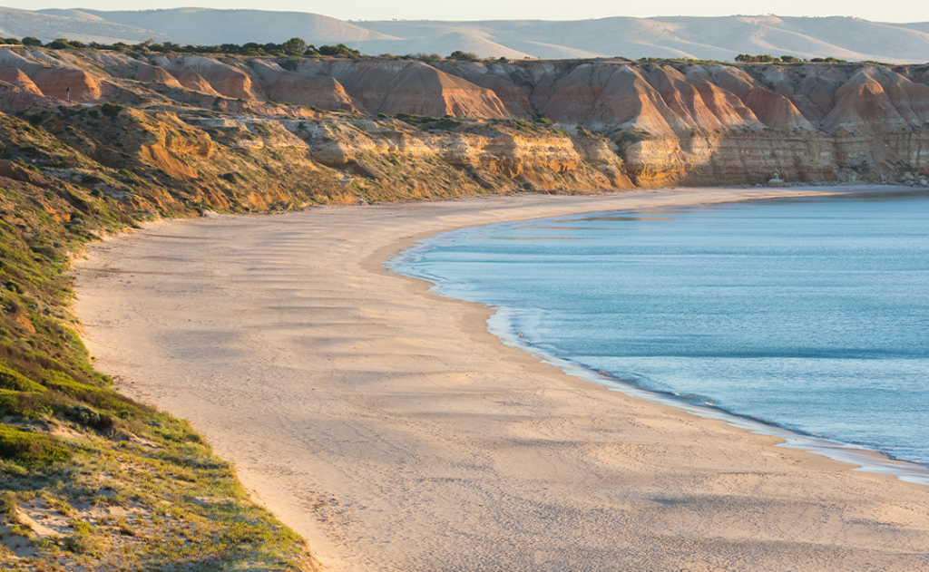 Sunset at Maslin Beach near Adelaide, South Australia. Maslin's is Australia's first official nude beach.