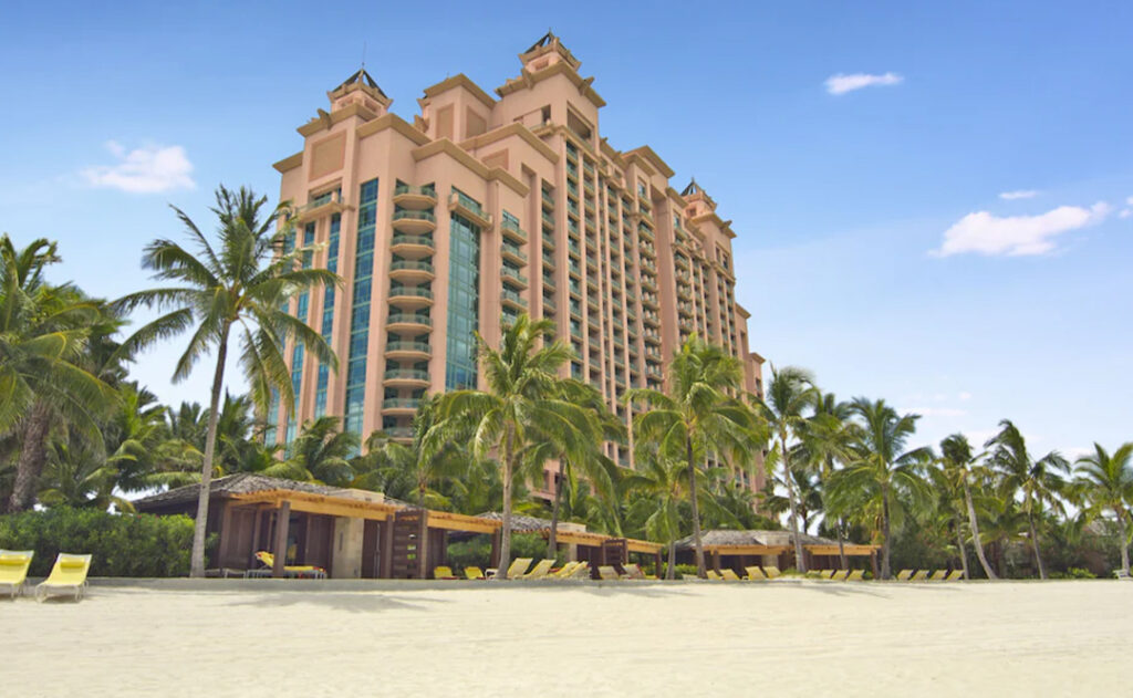 View of The Cove at Atlantis from the beach