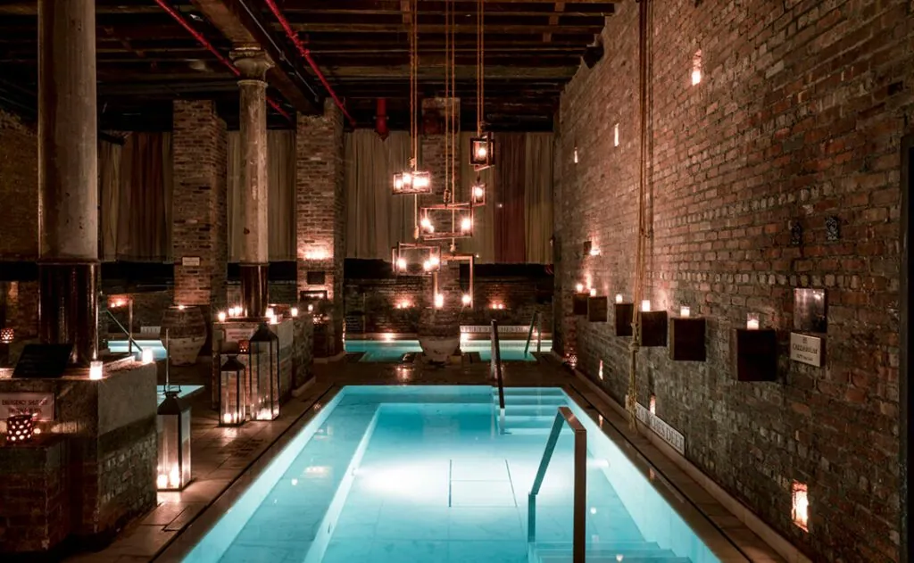 Pools at AIRE Ancient Baths in NYC