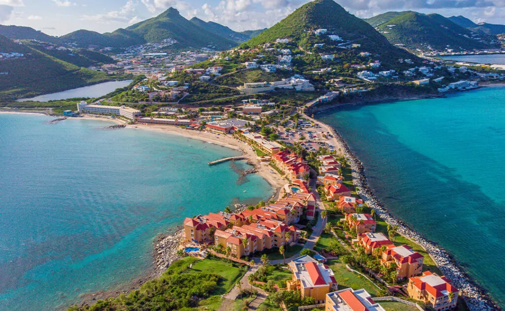 The caribbean island of St. Maarten .