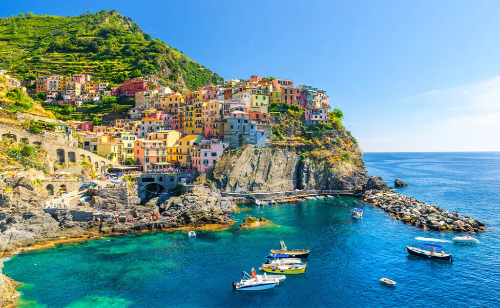 Vernazza village and stunning sunrise,Cinque Terre,Italy,Europe